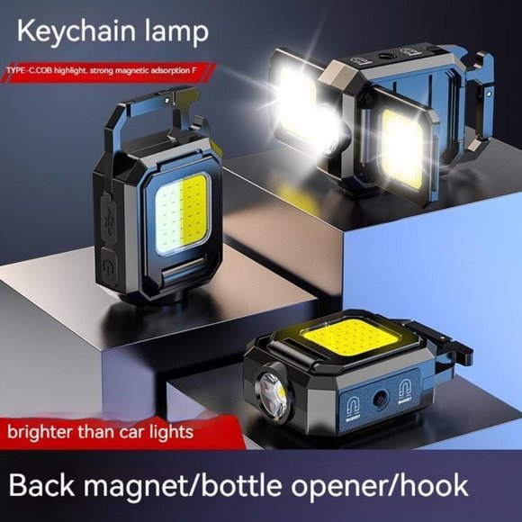 Rechargeable Cob Keychain Work Light with Bottle Opener and Magnet(1 Pack) - Picture 2 of 14
